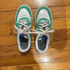 Kids Green and White Sneakers